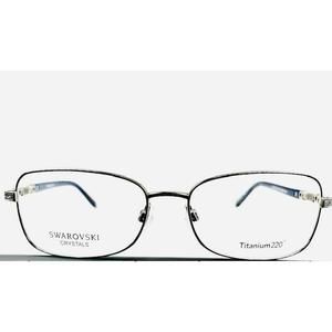 New Titanium220 T220-08 Silver & Blue Eyeglasses w/Swarovski Crystals 54/16/135